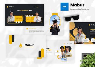 航空公司运营服务介绍Keynote模板 - 顶尖PPT