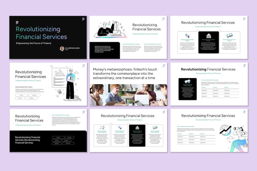 金融科技互联网支付服务PPT模板 - 顶尖PPT