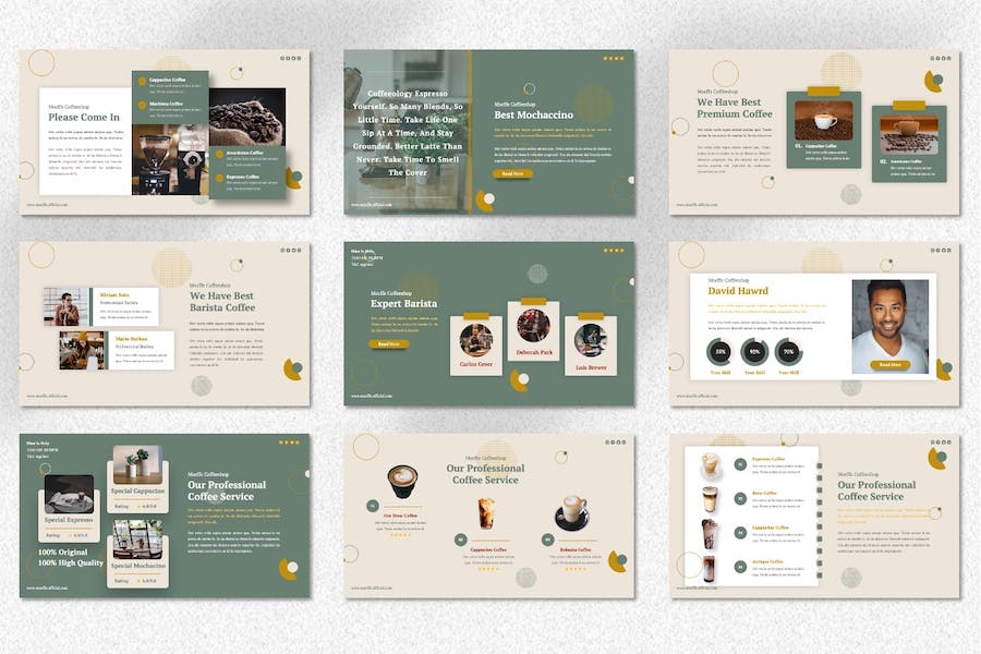 咖啡店咖啡厅餐饮品牌推广Keynote模板 - 顶尖PPT