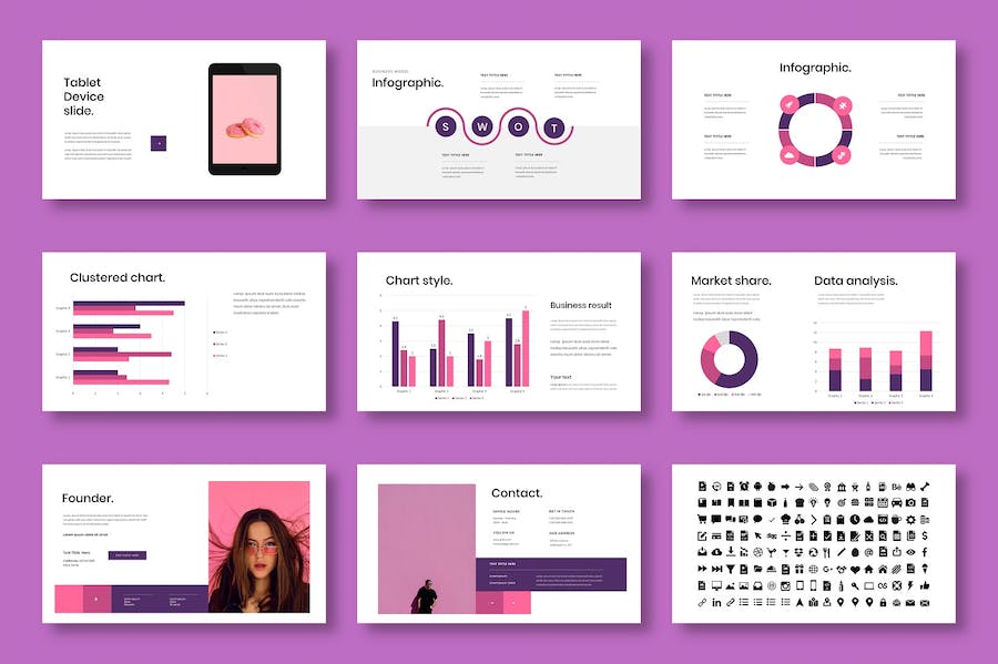 粉色商务企业品牌宣传推广PPT模板 - 顶尖PPT