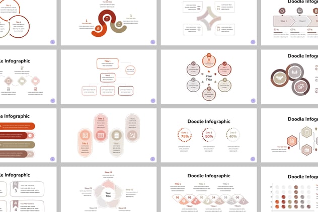 涂鸦风格商务信息图形PPT模板 - 顶尖PPT