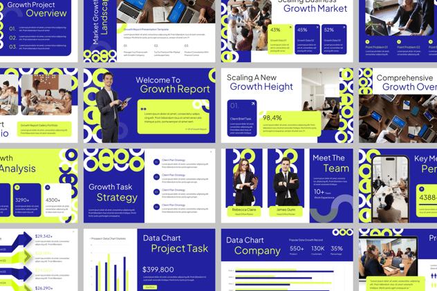 增长数据统计分析报告PPT模板 - 顶尖PPT