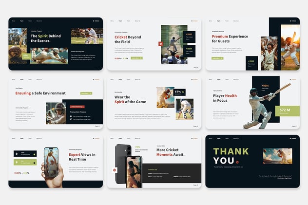 板球体育赛事介绍展示Keynote模板 - 顶尖PPT