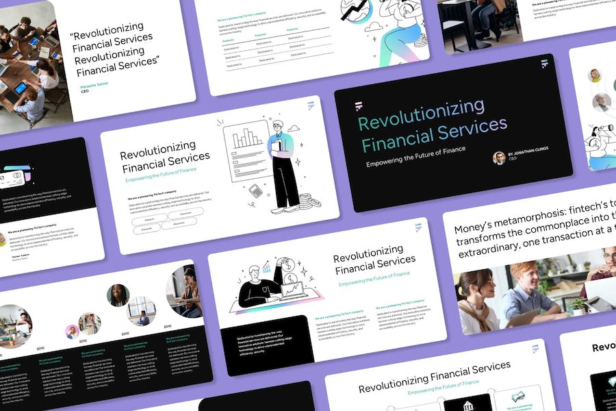 金融科技互联网支付服务PPT模板 - 顶尖PPT