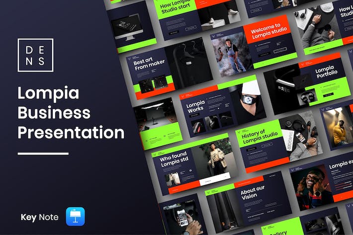 深色多彩图片展示商务Keynote模板 - 顶尖PPT