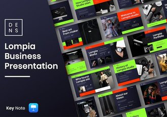 深色多彩图片展示商务Keynote模板 - 顶尖PPT