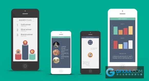 手机ipad平板电脑移动设备尺寸PPT模板 - 顶尖PPT