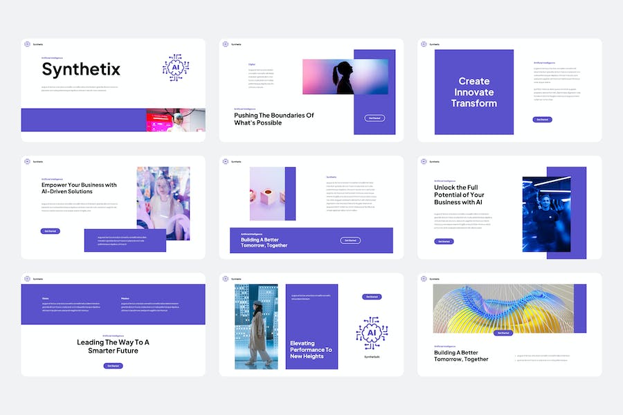 人工智能技术应用开发方案PPT模板 - 顶尖PPT