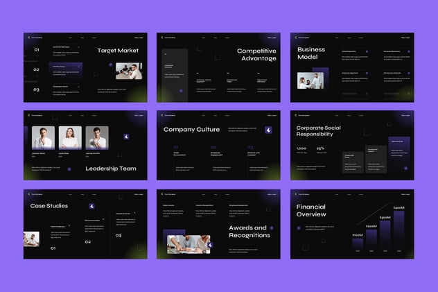 紫色渐变现代公司简介keynote模板 - 顶尖PPT