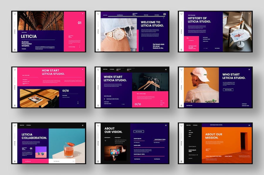 时尚流行风格配色服装产品展示ppt模板 - 顶尖PPT