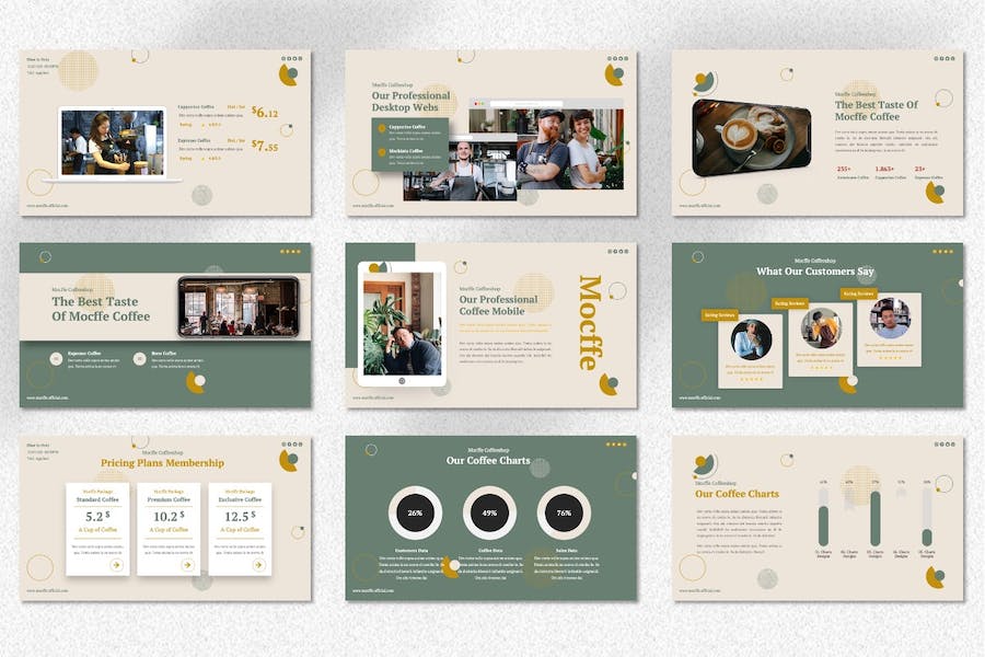 咖啡店咖啡厅餐饮品牌推广Keynote模板 - 顶尖PPT