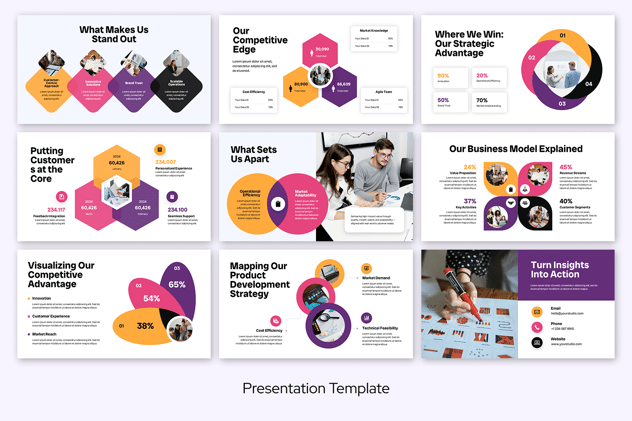 维恩图数据分析对比展示PPT模板 Retry - 顶尖PPT
