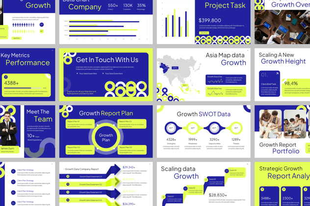 增长数据统计分析报告PPT模板 - 顶尖PPT