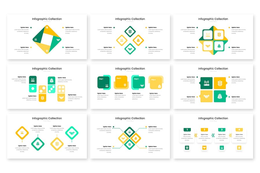 四个重要信息展示PPT图形图表模板 - 顶尖PPT
