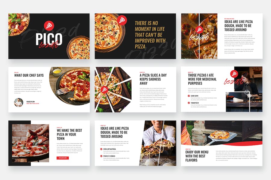 披萨美食品牌特色介绍展示PPT模板 - 顶尖PPT