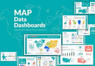 世界各个国家地图数据仪表板PPT模板 - 顶尖PPT