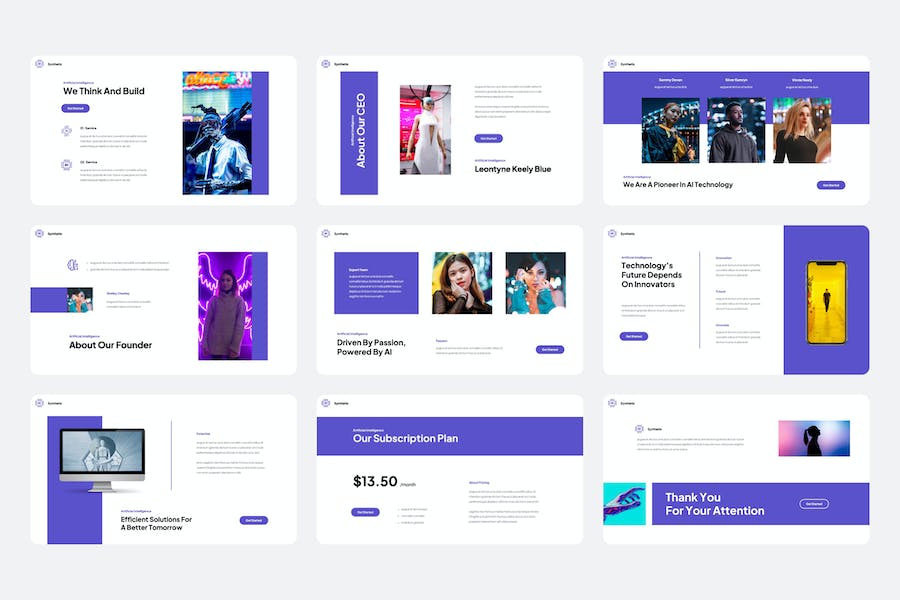 人工智能技术应用开发方案PPT模板 - 顶尖PPT