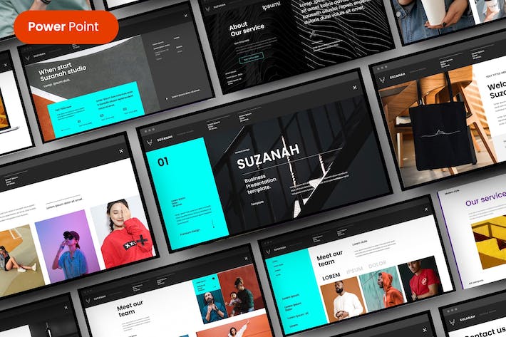 创意方块布局国外商务通用ppt模板 - 顶尖PPT