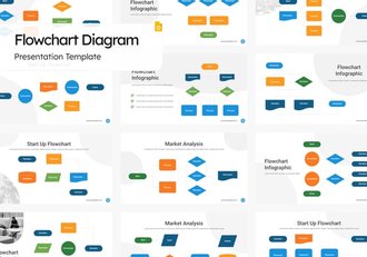 彩色PPT流程图形展示PPT模板 - 顶尖PPT