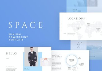 欧美极简蓝色商业商务通用PPT模板 - 顶尖PPT