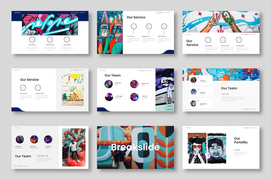 创意商务街头艺术PPT模板 - 顶尖PPT