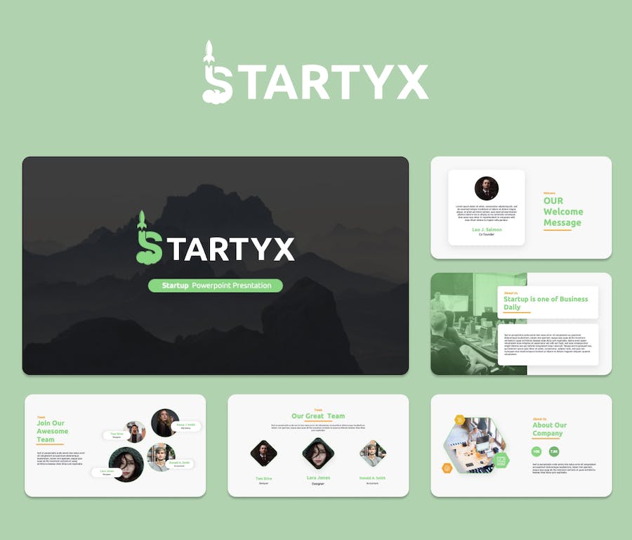 创业公司介绍展示PPT模板 - 顶尖PPT