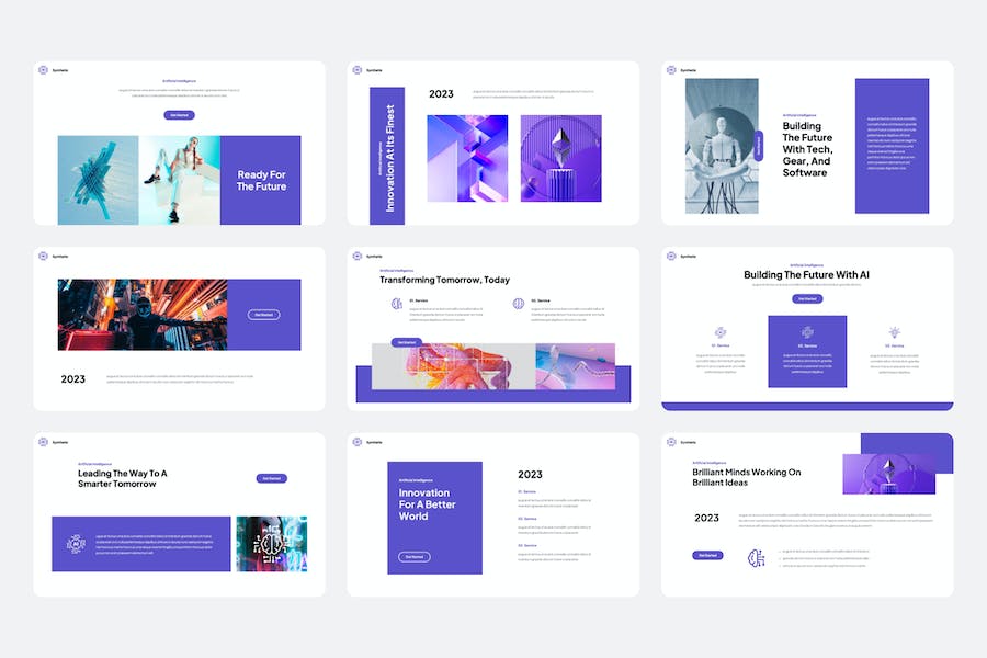 人工智能技术应用开发方案PPT模板 - 顶尖PPT