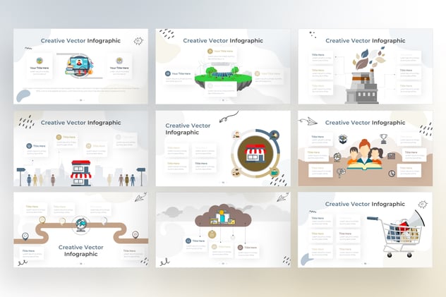 创意载体信息图形涂鸦风格keynote模板 - 顶尖PPT