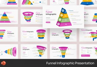 漏斗型数据流程展示PPT模板 - 顶尖PPT