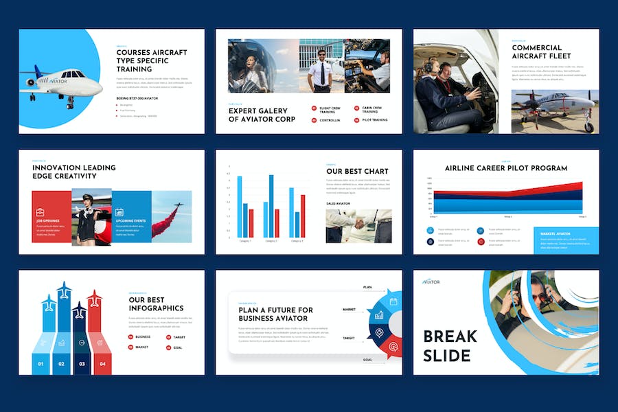 航空领域主旨内容展示Keynote模板 - 顶尖PPT