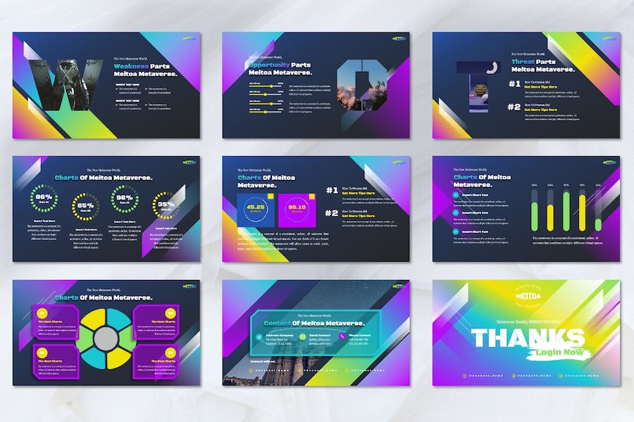 元宇宙虚拟现实技术展示PPT模板 - 顶尖PPT