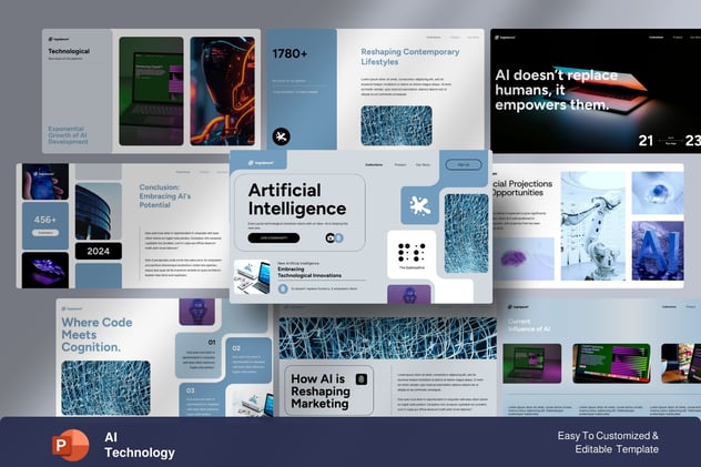AI技术发展PPT模板 - 顶尖PPT