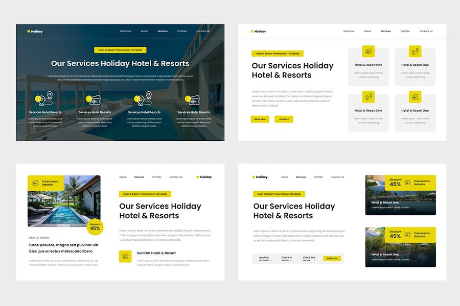 度假酒店预订推广宣传PPT模板 - 顶尖PPT