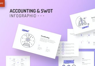 会计财务SWOT分析信息图表PPT模板 - 顶尖PPT