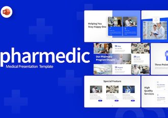 蓝色现代医学医药主题PPT模板 - 顶尖PPT