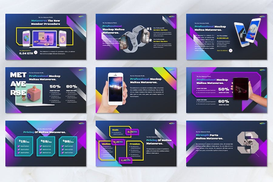 元宇宙虚拟现实技术展示PPT模板 - 顶尖PPT