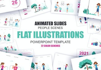 健身运动健康生活插画PPT模板 Retry - 顶尖PPT