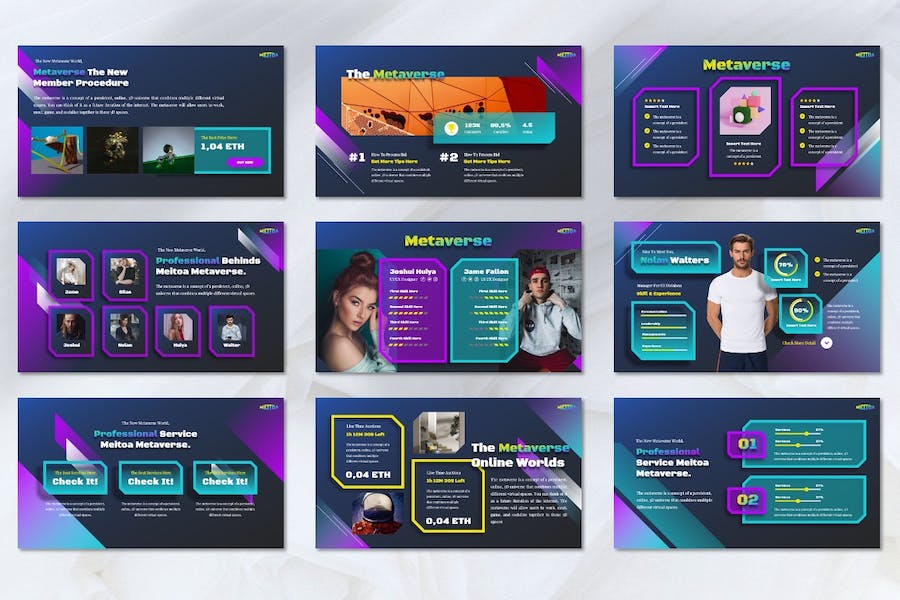 元宇宙虚拟现实技术展示PPT模板 - 顶尖PPT