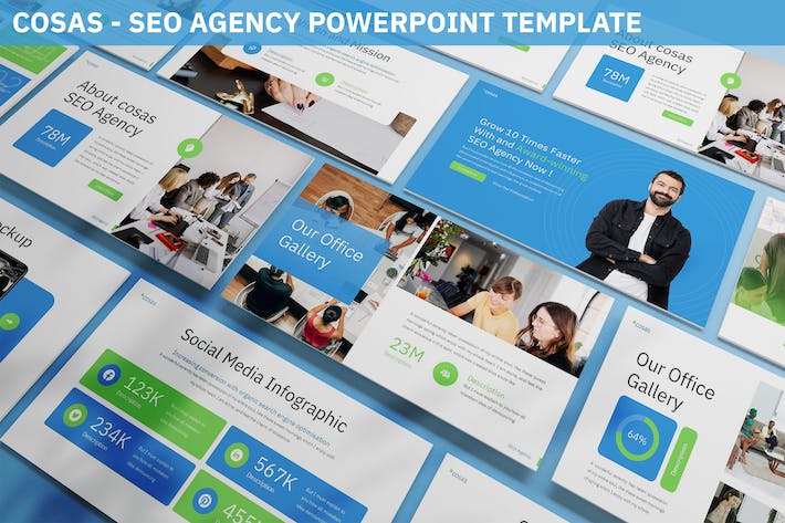 SEO搜索引擎机构PPT模板 - 顶尖PPT