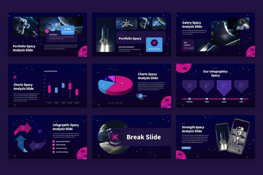 空间主题创意展示PPT模板 - 顶尖PPT