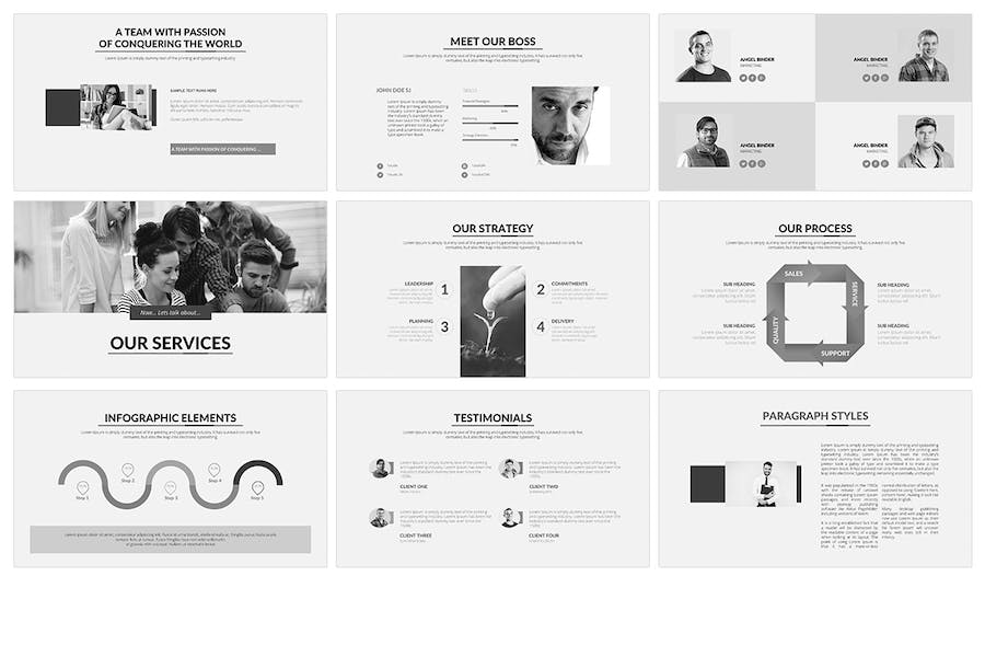 极简风格商务展示Keynote模板 - 顶尖PPT