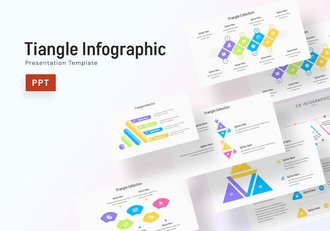 多色彩三角形信息图表PPT模板 - 顶尖PPT