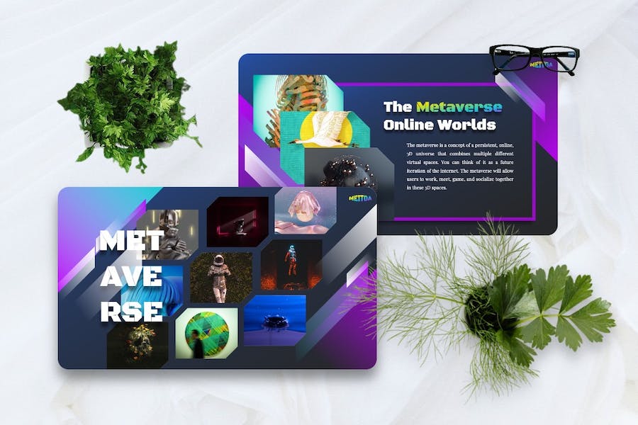 元宇宙虚拟现实技术展示PPT模板 - 顶尖PPT