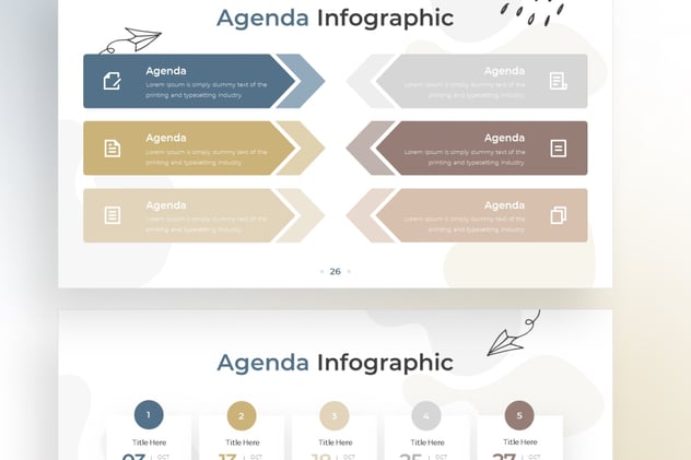 议程信息图图形涂鸦风格keynote模板 - 顶尖PPT