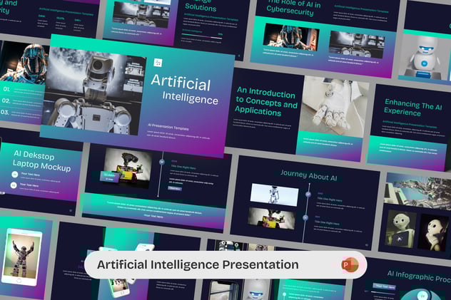 AI人工智能机器人PPT模板 - 顶尖PPT