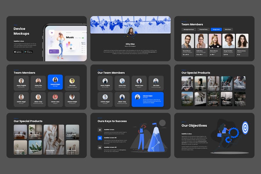 商务风格创业公司介绍PPT模板 - 顶尖PPT