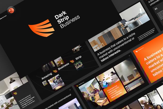 黑橙配色业务合作商业风格PPT模板 - 顶尖PPT