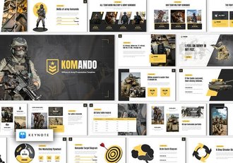 军事教育主题军队作战数据分析单兵武器介绍keynote模板 - 顶尖PPT