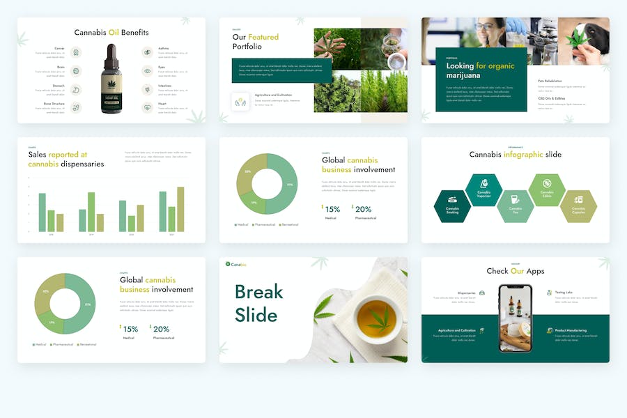医疗大麻医学keynote模板 - 顶尖PPT