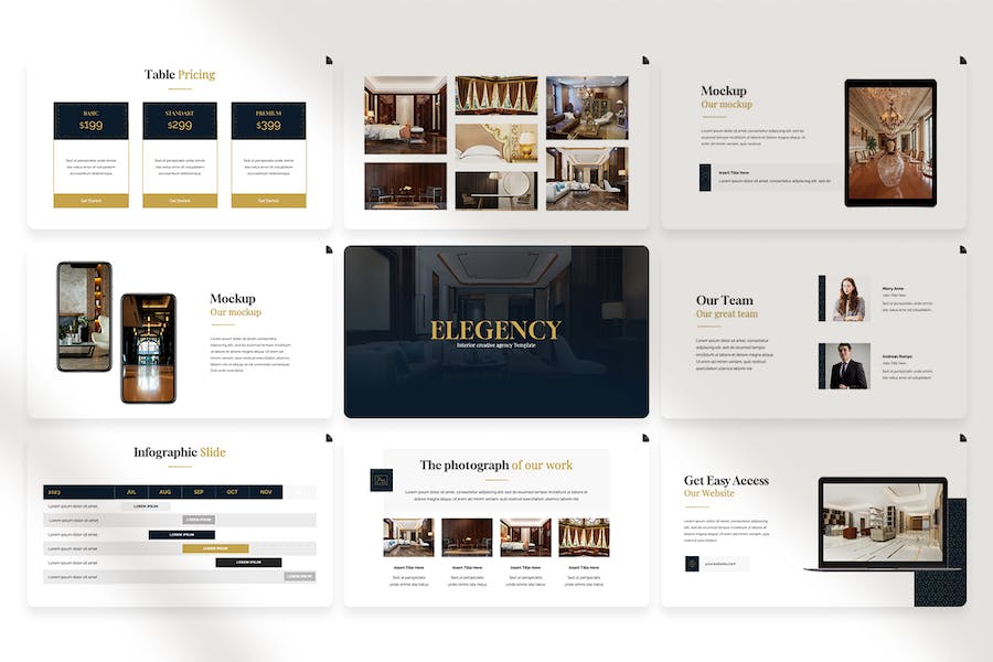 优雅室内装修风格设计PPT模板 - 顶尖PPT